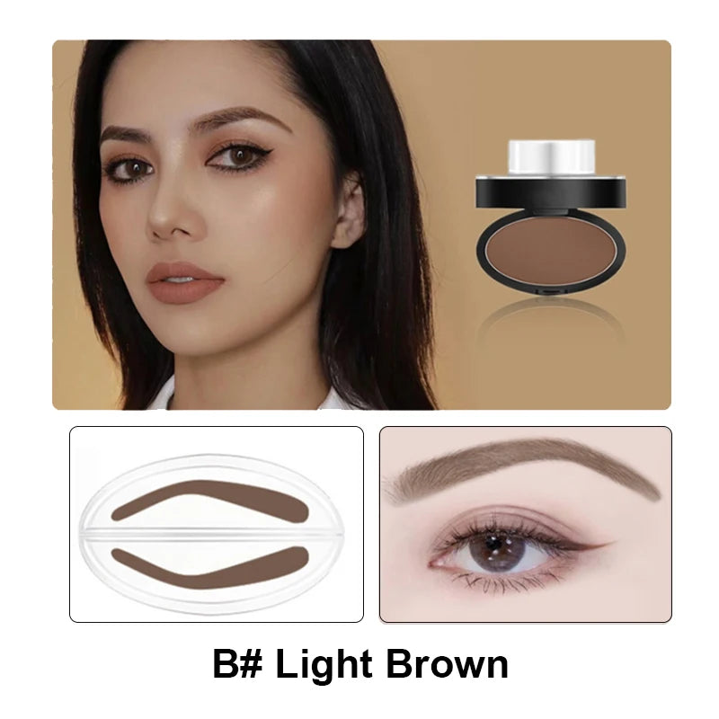 Eyebrow Powder Stamp Tint Stencil Kit Cosmetics Professional Makeup Waterproof Eye Brow Stamp Lift Eyebrow Enhancers Stencil Kit